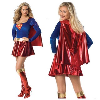 Superhero Cosplay Women Party Dress Adult Superman Costume (9)
