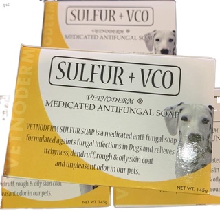 spot□♛Vetnoderm (Sulfur + VCO) Medicated AntiFungal Soap for Pet Dogs 145g