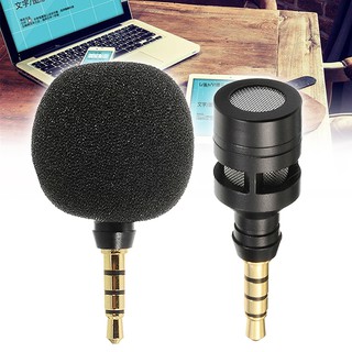 Mini Karaoke Condenser Wireless 3.5mm Small Microphone Mic High-quality Stereo Plug-in Mini Mic Black for Smartphone Mobile Phone Recording