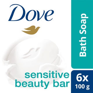 ▦✖❈Dove Bar Soap Sensitive Beauty Bar 100g x6