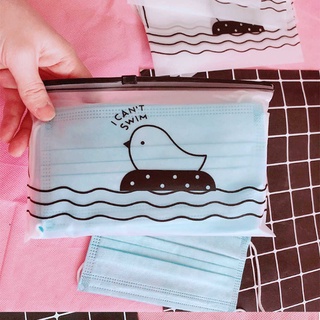 Waterproof Pouch Sealing Plastic Mask Bag Dustproof Transparent Pencil Makeup Storage Bag Organizer
