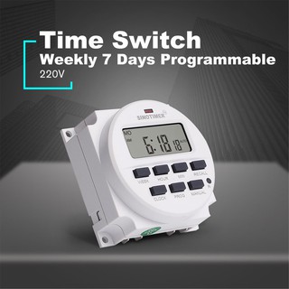 COD#SINOTIMER 220V Weekly 7 Days Digital Programmable Timer Switch Relay Control