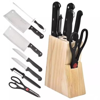 Ulife 7Pcs Kitchen Knife Set with Stand (Black)