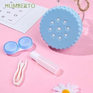 HUMBERTO Gift Contact Lens Container Sealed Storage Eye Care Contact Lens Case Solution Bottle Travel Cute|Color Biscuits Shape High Quality Cookie Lenses Box/Multicolor