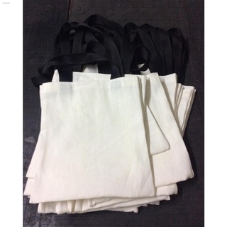 men bagtote bag◙№Plain Canvas Flat Tote Bag (COLORED HANDLE)