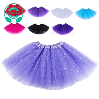 Smart Baby Girl Clothes Stars Sequins Petticoat Ballet Dance Fluffy Tutu Skirt Purple (1)