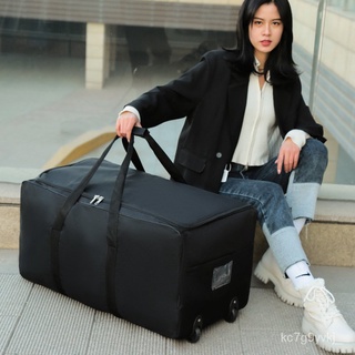 Unisex Universal Wheel Travel Bag Large Capacity Duffle Durable Oxford Simple Multifunction Handbag