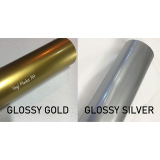 Glossy Gold & Silver Vinyl Sticker waterproof