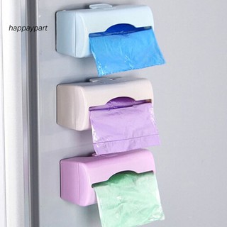 Solid Color Plastic Wall-mounted Garbage Bag Storage Box Container Home Tool (9)