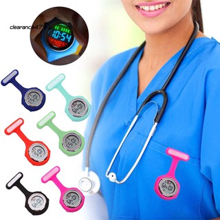 CARA_1Pc Digital Display Dial Clip-On Fob Nurse Brooch Pin Hang Pocket Electric Watch
