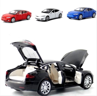 1:32 Tesla MODEL S Alloy Car Model Diecast Vehicles Sound And Light Pull Back Car Model Collection Car Toys