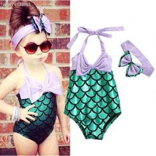 Baby Girls Mermaid Bow Bikini Suit Swimwear Swimsuit