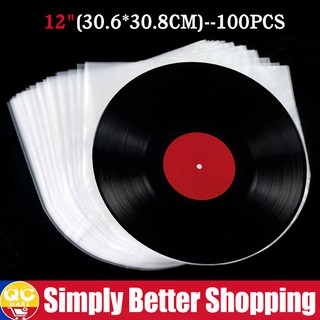 50pcs/set 12" PE Vinyl Record LP LD Record Plastic Bags Anti-static Record Sleeves Cover (1)