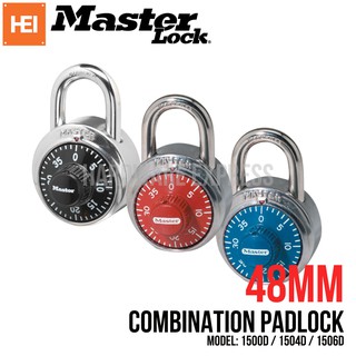 Master Lock Combination Padlock 48mm (Black 1500D, Blue 1506D, Red 1504D)