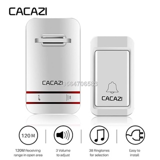 CACAZi V027G Wireless Doorbell Self-Powered No Need Battery Home Calling Waterproof Door Bell