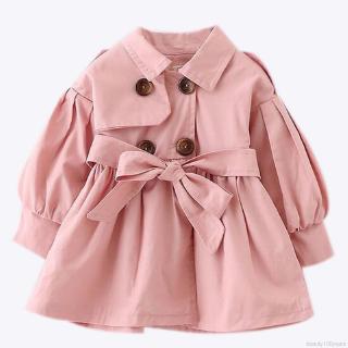 Kids Baby Girls Double Breasted Jacket Wind Coat Child Windbreaker Outwear
