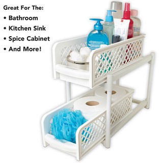 Portable 2 Tier Basket Drawers for Kitchen and Bathroom (2)