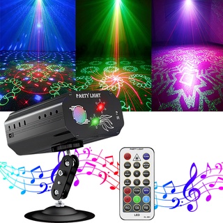 3Lens DJ Disco Party Lights Sound Activated Stage Laser Light Led RGB Pattern Projector For Home