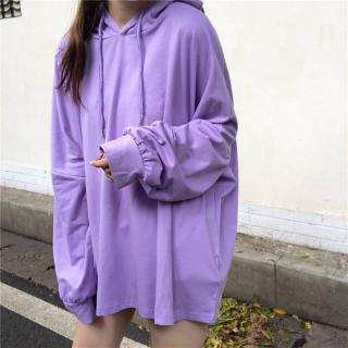 Fashion Loose Casual Oversized Hoodies Korean Style Thin Solid Sweatershirt Women Clothing