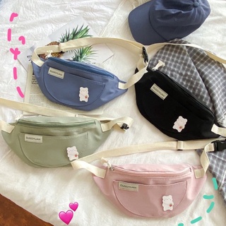 Japanese Cute Belt Bag Canvas Shoulder Bags Waist Pack for Women Chest Bag Coin Purse
