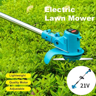 【ReadyStock inPH】12V/21V Electric Lawn Mower 4000mAh Grass Trimmer Cordless electric lawn mower port