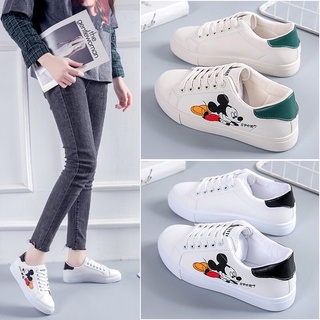 ♜Disnep Mickey white shoe new web celebrity leisure female students joker han edition shoes #303♥