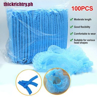 {trichtry}100Pcs Hair Net Hat Bouffant Cap Disposable for Kitchen Food Medical Workers (1)