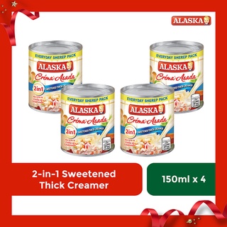 Alaska Crema-Asada 2-in-1 Sweetened Thick Creamer Everyday Sherep Pack 150ml | Set of 4