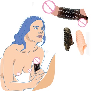 2wzj Reusable Delay Ejaculation Penis Sleeve Dildo Cock Ring Enlargement Erection Adult Sex Toys Fo