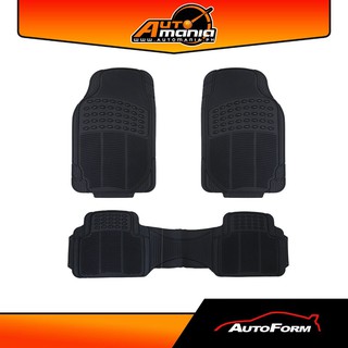 Autoform 3PC-BLK Front and Rear Plastic Car Mat Black Not Rubber Universal Heavy Duty Odorless