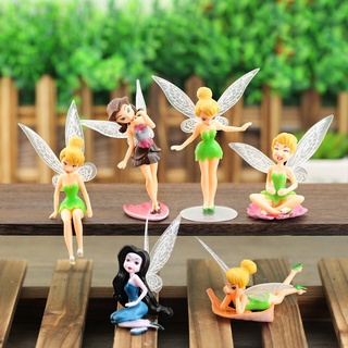 6pcs Tinkerbell Tinker Bell Fairy Girls Dolls Figures Cake Topper Party Toy Doll (2)