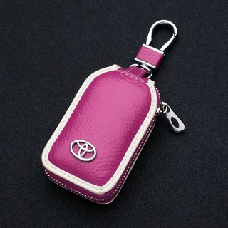 CHY TOYOTA Car Key Chain Cover Leather auto key Fob Case Holder Keyring Hilux Fortuner Wigo Advance (4)