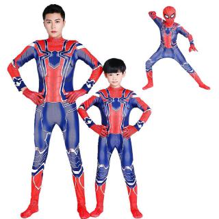 KIds Ault Avengers Endgame Iron Spiderman Peter·Parker Cosplay Costume Halloween Jumpsuit (8)