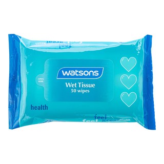 Watsons Blue Wet Tissue 50 Sheets