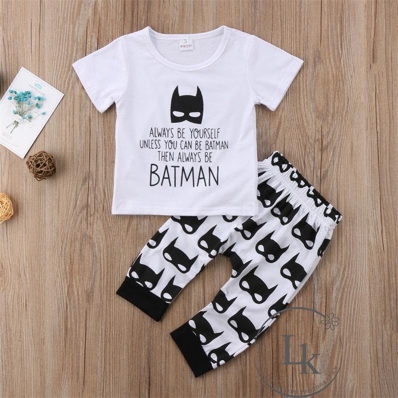 LLS-Newborn Kids Baby Boys Batman Outfit Clothes T-shirt