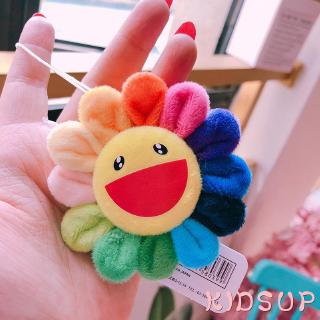✿KIDSUP✿Takashi Murakami Kaikai Kiki Mini Rainbow Flower Plush Strap Pin Keychain (1)