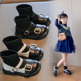 【COD】 Toddler shoes┋❇☼Girls socks boots 2021 new baby princess shoes children peas boots soft sole b