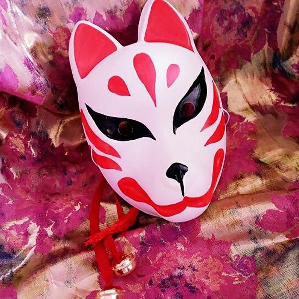 qibook-Japanese Hand-Painted Fox Mask Kitsune Mask Cos Props