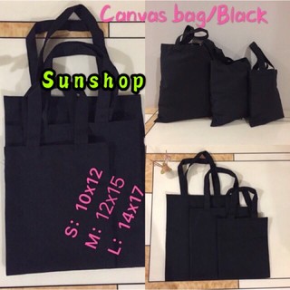 Canvas Tote bag / katcha Flat bag plain“Black