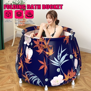 Portable Bathtub Water Tub Folding Adult Spa Bath Bucket Rectangle Home (1)