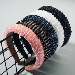 Korean hair band headband Hair band braided beaded headband sponge hair tie hair accessories