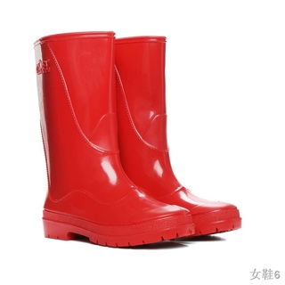 △◑Camel Ladies Waterproof Rain Boots in Red