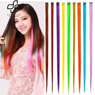 Long Straight Synthetic Clip On Human Hair Extensions Piece