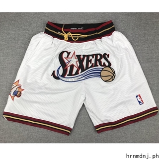 NBA Shorts Philadelphia 76ers Sports Shorts puting bersyon ng Pocket