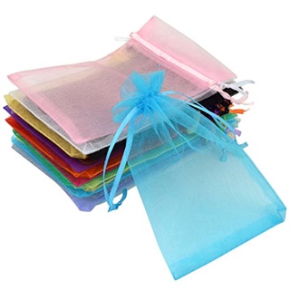 【recommended】100pcs Organza Wedding Gift Bags Decoration Organza Sheer Jewelry Bags Packing Organza