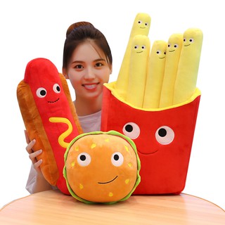 Hot dog burger pillow fast food creative cushion sausage chocolate coffee cone ice cream pizza stuffed toy Place an order and note which one you need (5)