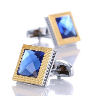 New Mens Blue Crystal Cufflinks Gold and Silver Lawyer Copper Cuff links Men French Cufflink Shirt Cuffs Sleeve Buttons Jewelry