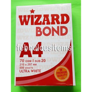 Bond Paper Sub 20 / 70 GSM A4 Size (Wizzard Brand)
