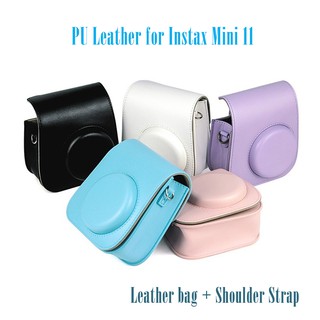 PU Leather Camera Case Bag for Fujifilm Instax Mini 11 Instant Film Camera, Strap Including, 64PCS Album (9)