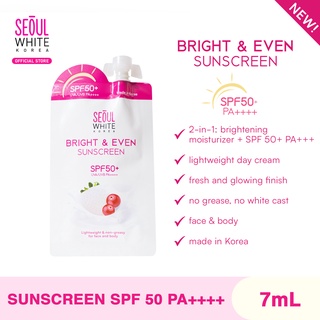 Seoul White Korea BRIGHT & EVEN Sunscreen SP50+ PA++++ Sachet 7ml
